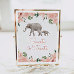 Blumenlephant Girl Baby Dusche Süßigkeiten und Lec Poster<br><div class="desc">Laden Sie Freunde und Familie ein,  sich mit diesem Themenschild mit Blumenelefanten eine Leckerei beim Babyduschen zu gönnen.</div>