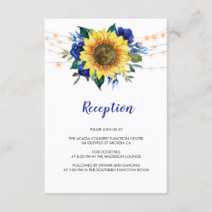 Blumenleuchten Hochzeitsempfang Blauer Blume Begleitkarte