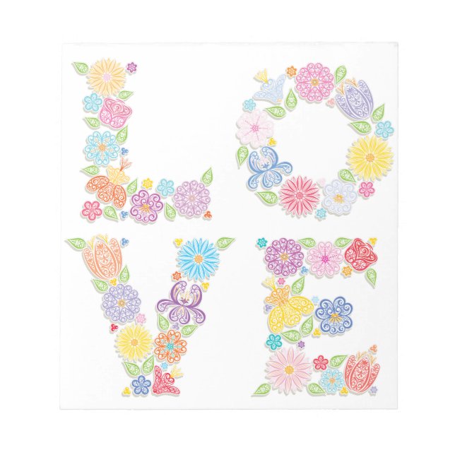 Blumenliebe Notizblock (Vorderseite)