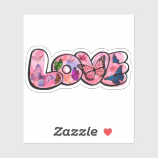 Blumenliebe-Typografie Aufkleber