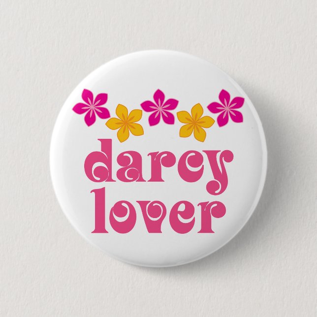 Blumenliebhaber-Geschenk Jane Austens Darcy Button (Vorderseite)