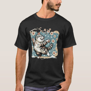 Blumenliebhaber Vintage Kätzchen Traditionelle Jap T-Shirt