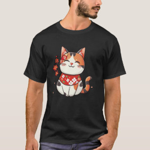 Blumenliebhaber Vintage Kätzchen Traditionelle Jap T-Shirt