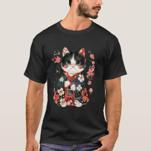 Blumenliebhaber Vintage Kätzchen Traditionelle Jap T-Shirt
