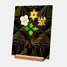 "Blumenlieferung" Acryl-Schild mit Holzblockstände Acrylschild