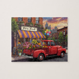 Blumenlieferung mit Oldtimer-Lieferwagen in der St Puzzle