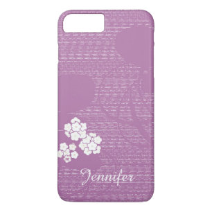 Blumenlila Weiße Blumen Weiblich mit individuellem Case-Mate iPhone Hülle