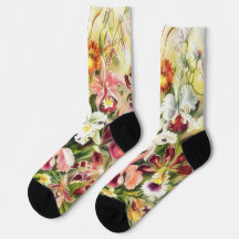 Blumenlilien-Blumen im Vintage-Stil Kunstsocken