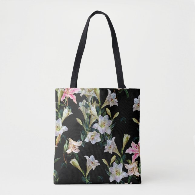 Blumenlilien: Schwarzes Hintergrundbild (Vorderseite)