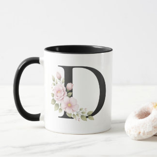 Blumenlogo Buchstabe D Tasse