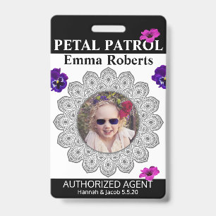 Blumenmädchen-Abzeichen Petal Patrol Ausweis