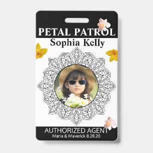 Blumenmädchen-Abzeichen Petal Patrol Ausweis