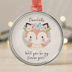 Blumenmädchen Antrag Karte Ornament Aus Metall