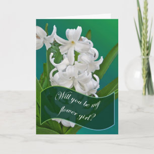 Blumenmädchen bitten White Hyacinth Card Einladung