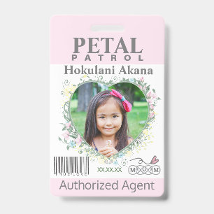 Blumenmädchen Blütenpatrouillen-Abzeichen erröten Ausweis