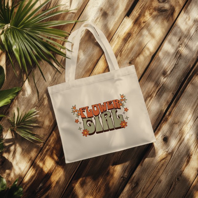 Blumenmädchen – Boho Retro Floral  Tragetasche (Von Creator hochgeladen)