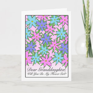 Blumenmädchen-Einladung für Enkelin, Pastellfarben Einladung