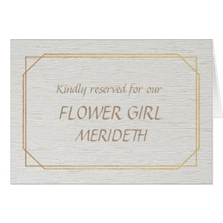 Blumenmädchen Gold- und Weiß-Platzkarten