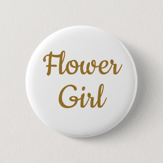 Blumenmädchen Hochzeit  Button (Vorderseite)