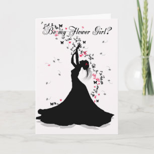 Blumenmädchen-Hochzeitswunsch mit weiblicher Blume Einladung