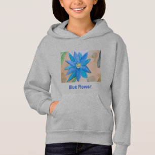 Blumenmädchen-Hoodie in Blau Hoodie