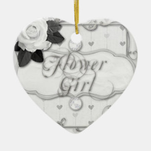 Blumenmädchen Keramik Ornament