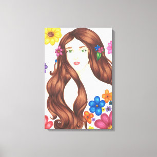 Blumenmädchen-Leinwand (40,6 cm x 60,9 cm) Leinwanddruck