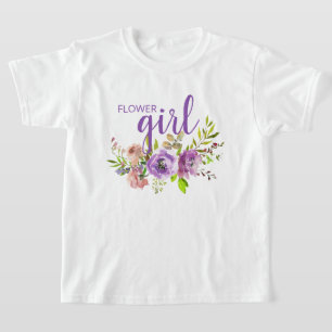 Blumenmädchen Lila Blumen Hochzeit T-Shirt