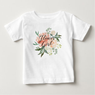Blumenmädchen mit rosa Blumen Baby T-shirt