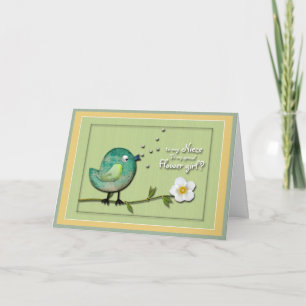 Blumenmädchen-Nichten-Einladung Einladung