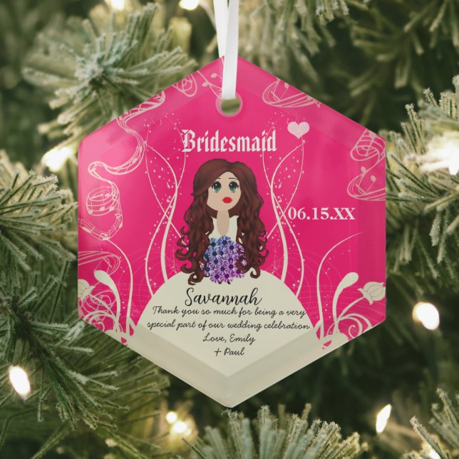 Blumenmädchen oder Hochzeitsmädchen Ornament Aus Glas (Insitu)