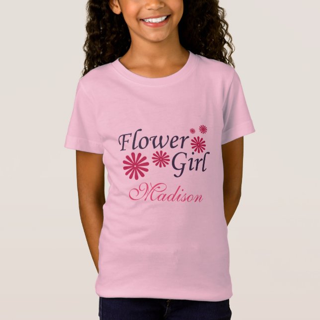 Blumenmädchen Personalisiert Kids T - Shirt (Vorderseite)