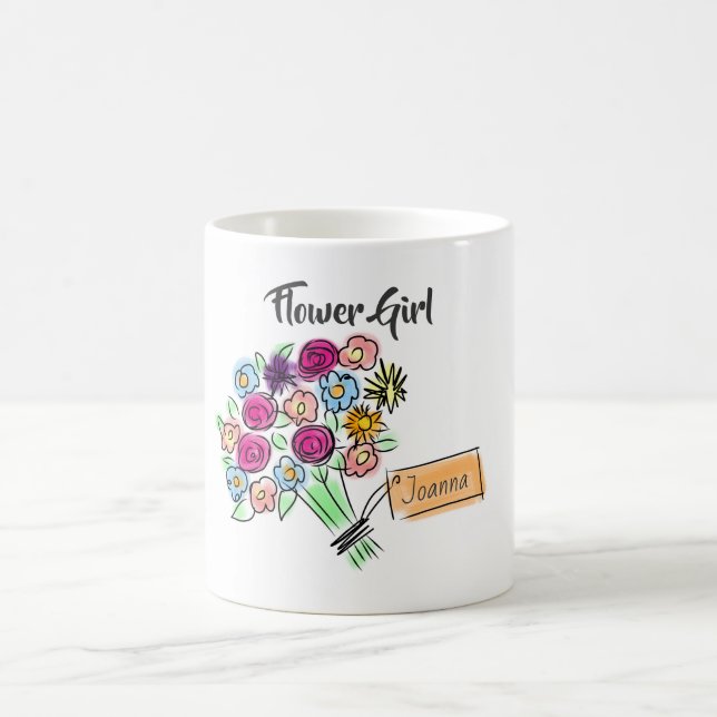 Blumenmädchen Personalisierte Blume Kaffeetasse (Mittel)