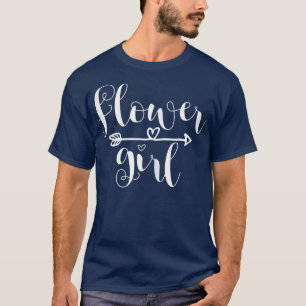 Blumenmädchen-Pfeil-Herz für Hochzeit und Junggese T-Shirt