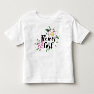 Blumenmädchen Rosa Blumenwasser Hochzeit Kleinkind T-shirt