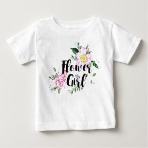 Blumenmädchen Rosa Blütenfarben Wasserfarbenprägun Baby T-shirt