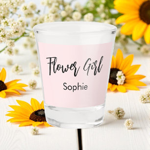 Blumenmädchen Rosa Brautparty-Skript Schnapsglas