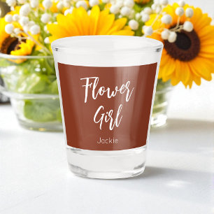 Blumenmädchen Terrakotta Braune Hochzeit  Schnapsglas