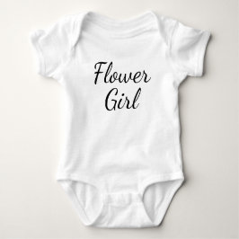 Blumenmädchen Typografie Schwarz auf Weiß Baby Strampler