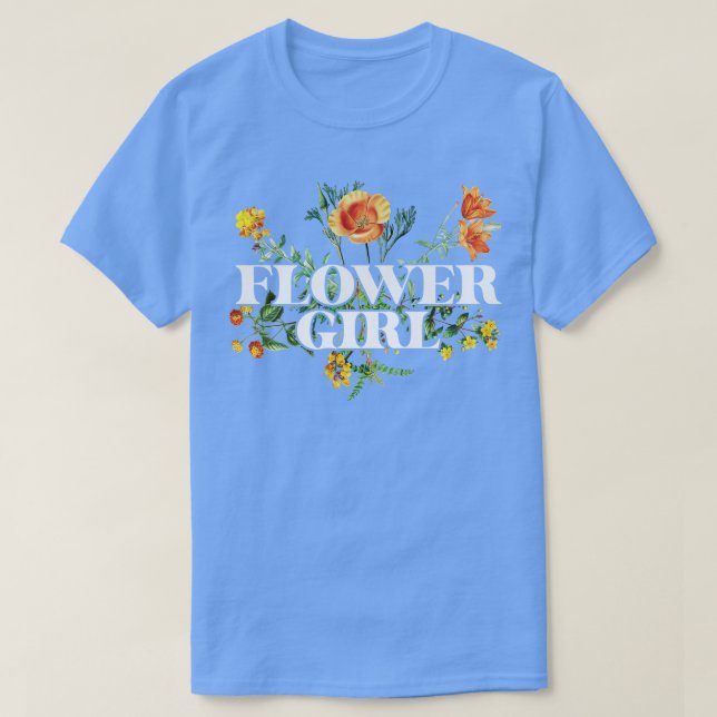 Blumenmädchen Vintag botanisch T-Shirt (Design vorne)