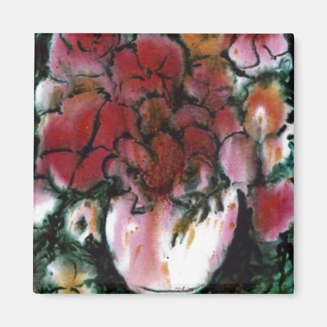 Blumenmagnet "Pink Vase" Magnet (Vorne)
