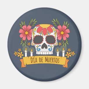 Blumenmagnet skull Dia de Los Muertos   Magnet