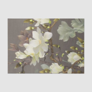 Blumenmagnolie botanischer beige Elfenbein Seidenpapier