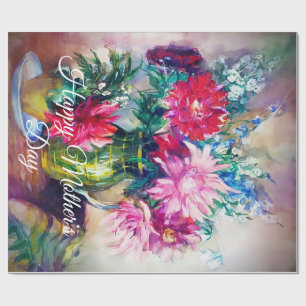 Blumenmalerei geschenkpapier