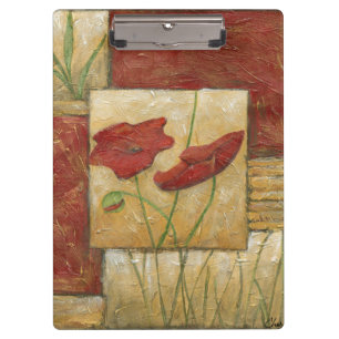 Blumenmalerei mit sichtbaren Bürsten-Anschlägen Klemmbrett
