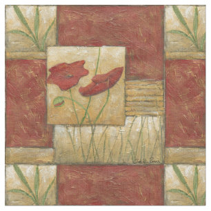 Blumenmalerei mit sichtbaren Bürsten-Anschlägen Stoff