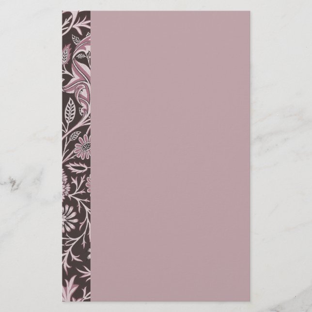 Blumenmalvenfarbe und Schokolade Briefpapier (Vorderseite)