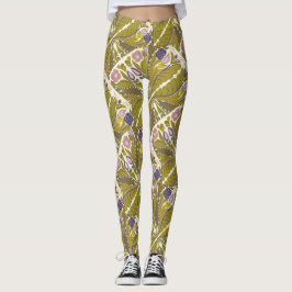 BlumenMandala, Olivrosa und lila Leggings