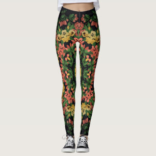 Blumenmandala: rot, gelb Vintag. Leggings