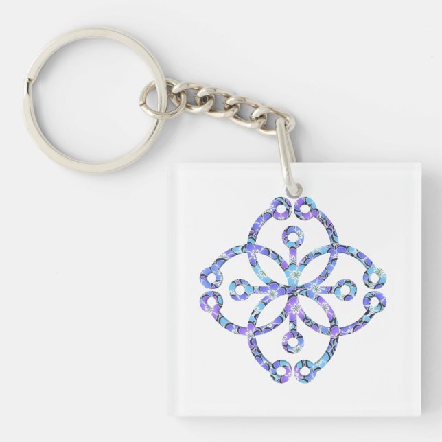 Blumenmandala Schlüsselanhänger (Vorderseite)
